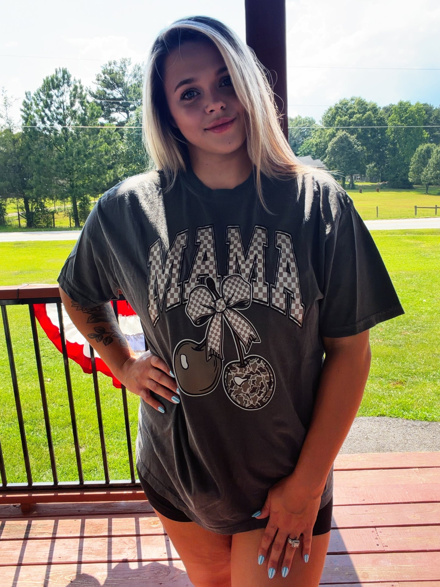 Checkered Mama Graphic Tee