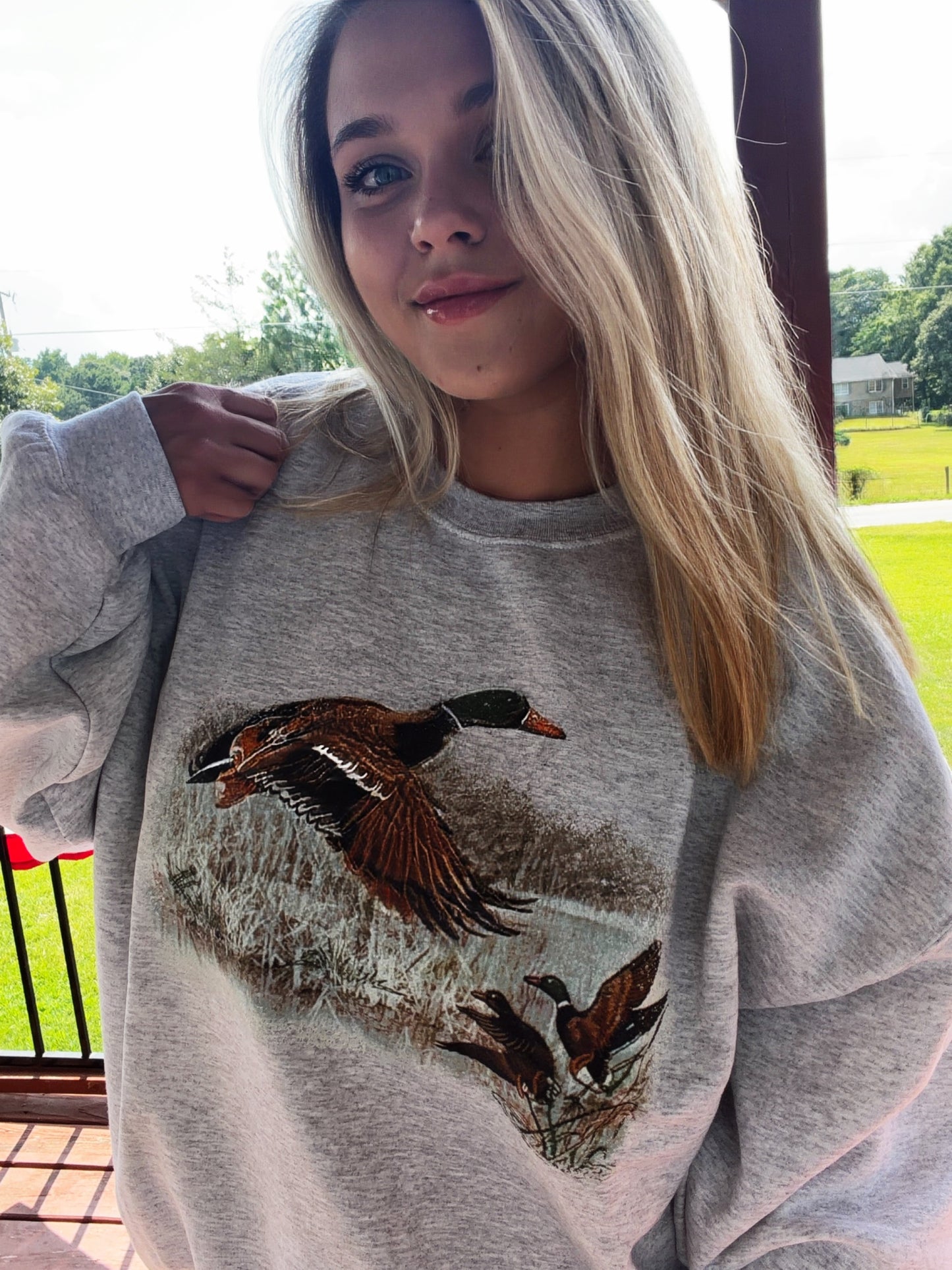 Vintage Duck Ash Grey Graphic Crewneck