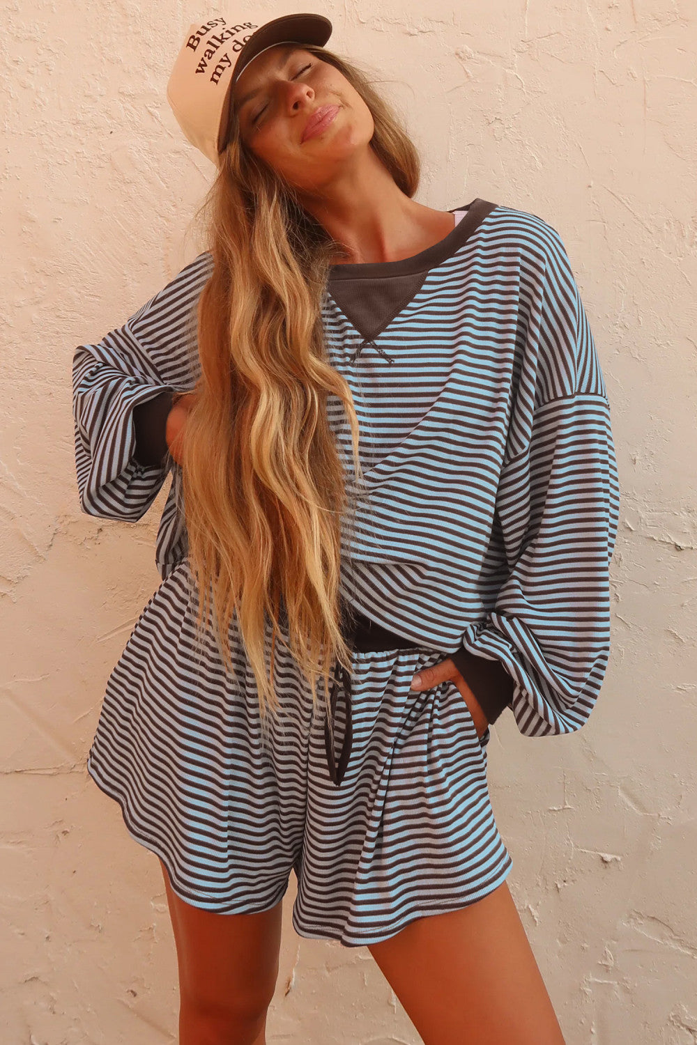 Striped Shorts Lounge Set